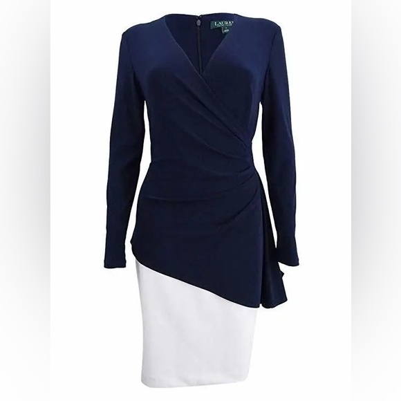 Lauren by Ralph Lauren Women's Essen Combo Luxe Tech Crepe w/Matte Jersey Dress - Picture 5 of 5